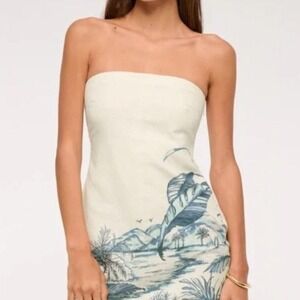 NWT abercrombie & fitch linen strapless dress/romper Size M